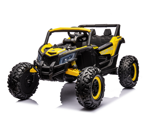 Montable 105 Todo Terreno 24v 4x4 (Amarillo) , llantas de goma, Con Control Remoto