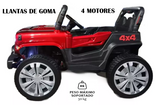 Montable Mini Rubicon 4x4 llantas de goma, con control remoto (Rojo)