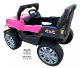 Montable Mini Rubicon 4x4 llantas de goma, con control remoto (Rosa)